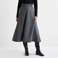 Liz Claiborne Womens Mid Rise Midi A-Line Skirt