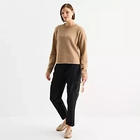 Stylus Womens Crew Neck Long Sleeve Pullover Sweater