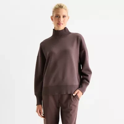 Stylus Womens Long Sleeve Mock Neck Top