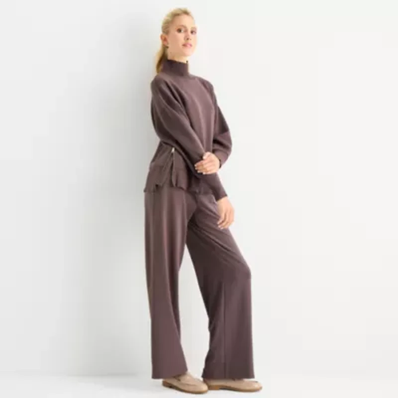 Stylus Womens Long Sleeve Mock Neck Top