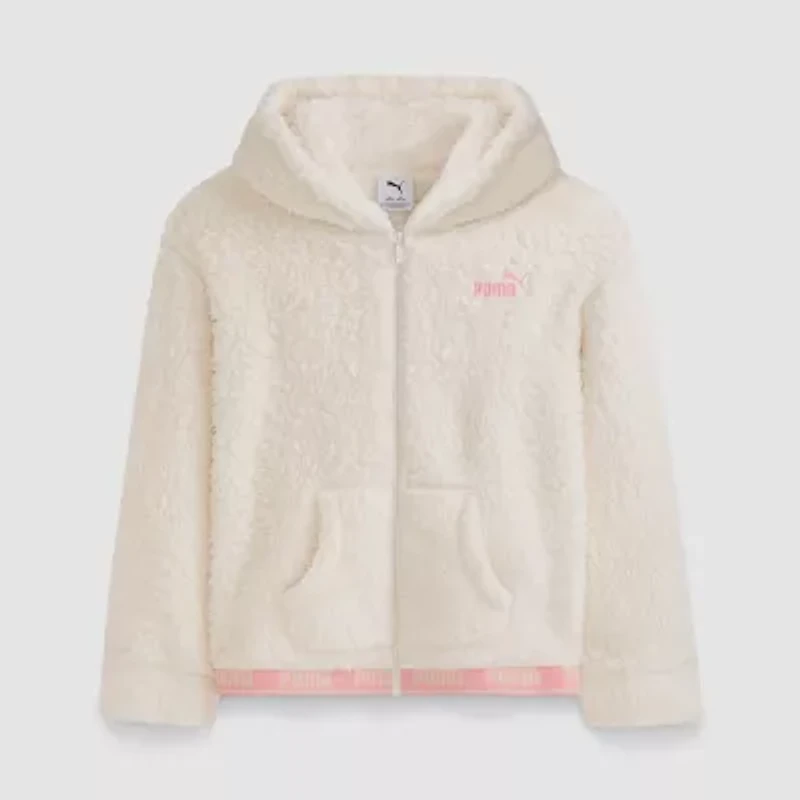 PUMA Big Kid Girls Long Sleeve Embroidered Zipper Active Hoodie