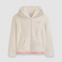 PUMA Big Kid Girls Long Sleeve Embroidered Zipper Active Hoodie