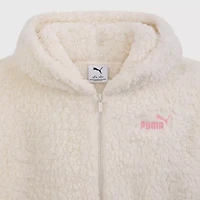 PUMA Big Kid Girls Long Sleeve Embroidered Zipper Active Hoodie