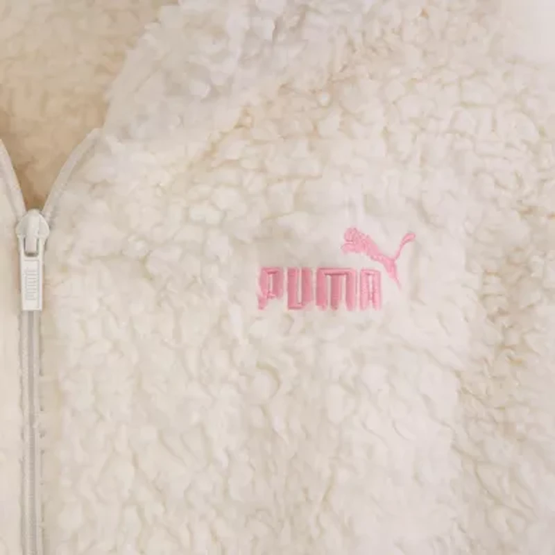 PUMA Big Kid Girls Long Sleeve Embroidered Zipper Active Hoodie