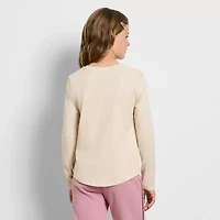 PUMA Big Kid Girls Crew Neck Long Sleeve Graphic T-Shirt