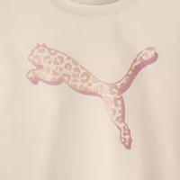 PUMA Big Kid Girls Crew Neck Long Sleeve Graphic T-Shirt