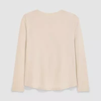 PUMA Big Kid Girls Crew Neck Long Sleeve Graphic T-Shirt