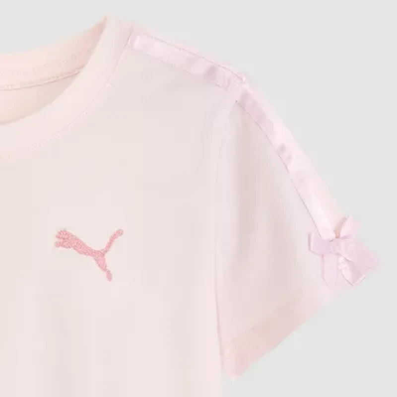 PUMA Big Kid Girls Crew Neck Short Sleeve Graphic T-Shirt