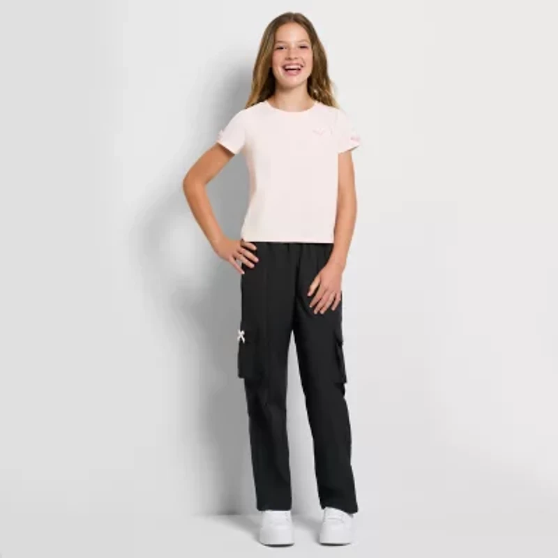 PUMA Big Kid Girls Crew Neck Short Sleeve Graphic T-Shirt