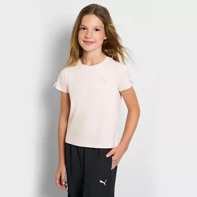 PUMA Big Kid Girls Crew Neck Short Sleeve Graphic T-Shirt