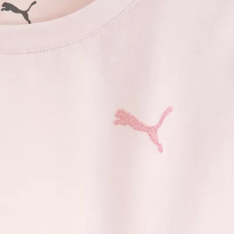PUMA Big Kid Girls Crew Neck Short Sleeve Graphic T-Shirt