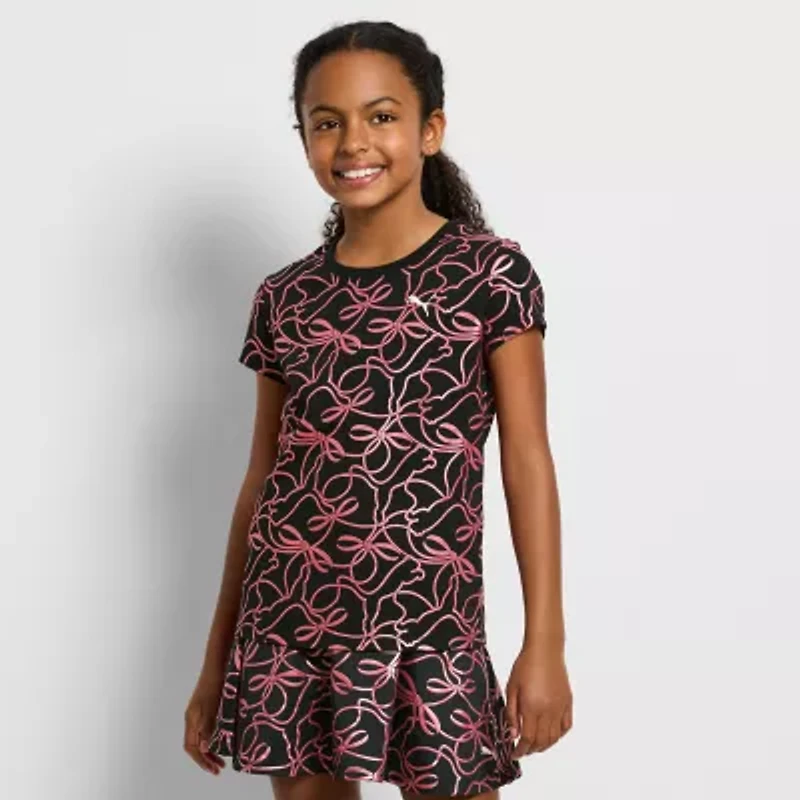 PUMA Big Kid Girls Crew Neck Short Sleeve Graphic T-Shirt
