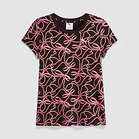 PUMA Big Kid Girls Crew Neck Short Sleeve Graphic T-Shirt