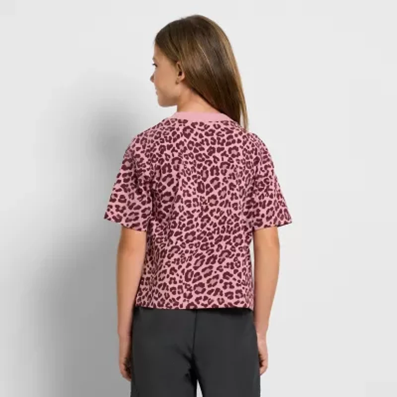 PUMA Big Kid Girls Crew Neck Short Sleeve Boxy Fit Graphic T-Shirt