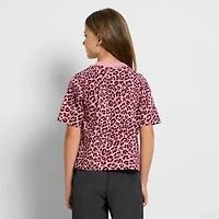 PUMA Big Kid Girls Crew Neck Short Sleeve Boxy Fit Graphic T-Shirt