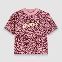 PUMA Big Kid Girls Crew Neck Short Sleeve Boxy Fit Graphic T-Shirt
