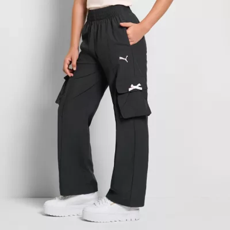 PUMA Big Kid Girls Wide Leg Active Cargo Pant