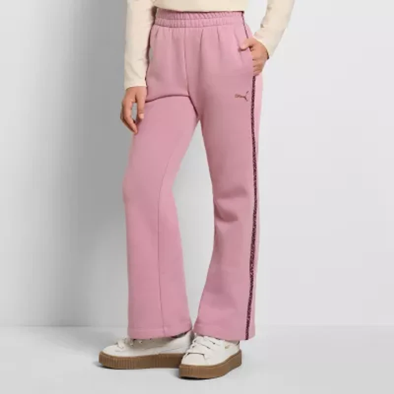 PUMA Big Kid Girls Flare Regular Fit Fleece Pull-On Pant