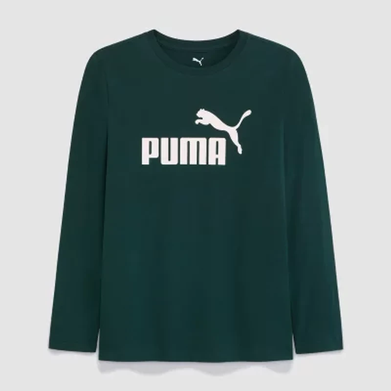 PUMA Big Kid Boys Crew Neck Long Sleeve Graphic T-Shirt