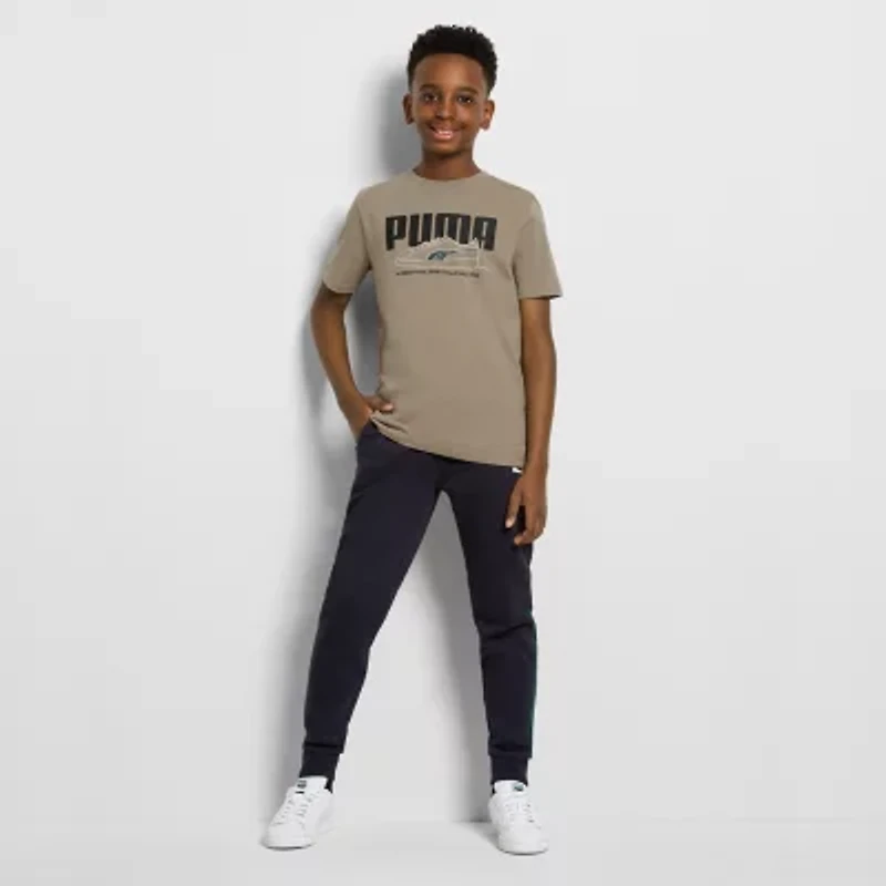 PUMA Big Kid Boys Crew Neck Short Sleeve Graphic T-Shirt