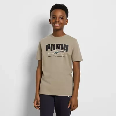 PUMA Big Kid Boys Crew Neck Short Sleeve Graphic T-Shirt