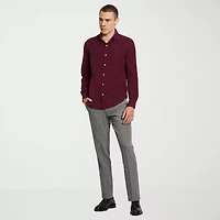 Van Heusen All Way Stretch Performance Mens Long Sleeve Slim Fit Button-Down Shirt