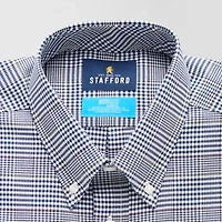 Stafford Coolmax All Season Oxford Mens Regular Fit Stretch Fabric Wrinkle Free Long Sleeve Dress Shirt