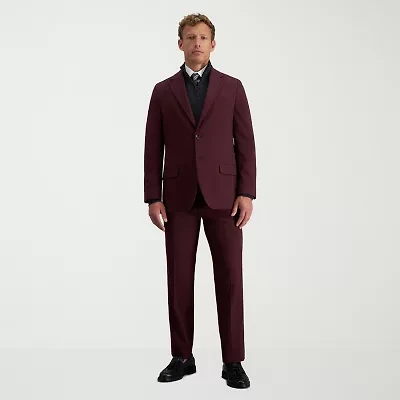 Haggar JMH Tailored Diamond Weave Mens Stretch Fabric Modern Fit Flat Front Suit Pant