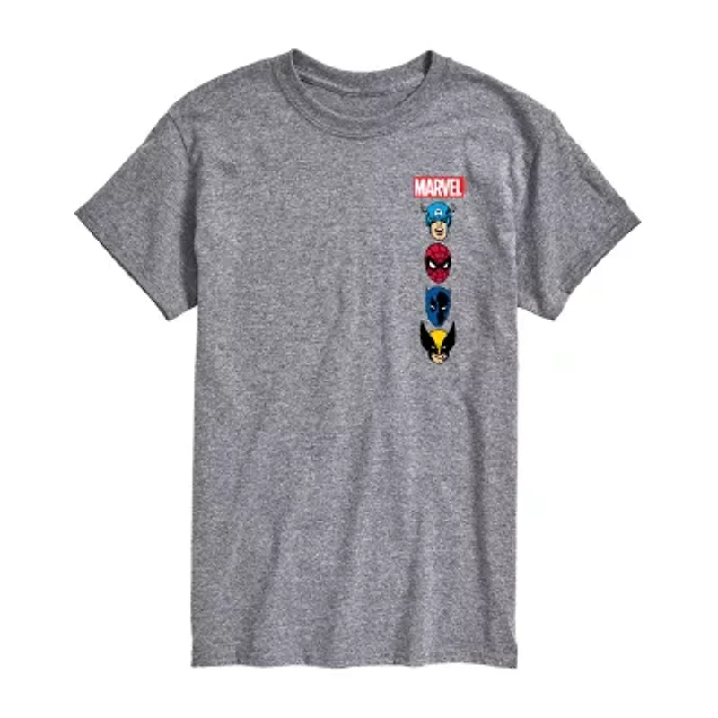 Mens Crew Neck Short Sleeve Regular Fit Black Panther Captain America Marvel Big and Tall Graphic T-Shirt