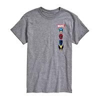 Mens Crew Neck Short Sleeve Regular Fit Black Panther Captain America Marvel Big and Tall Graphic T-Shirt