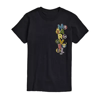 Mens Crew Neck Short Sleeve Regular Fit Marvel Big and Tall Graphic T-Shirt