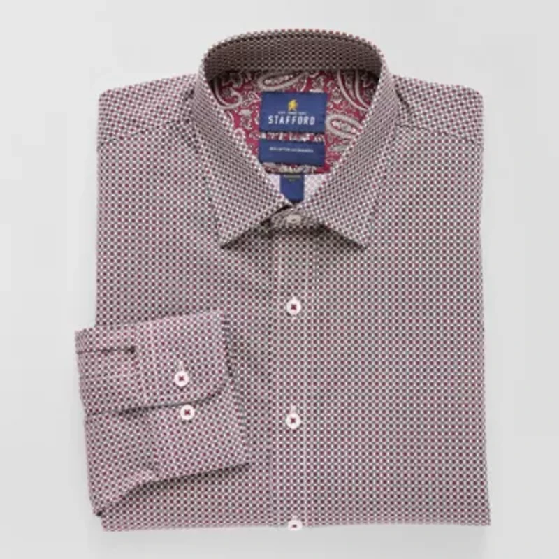 Stafford Mens Regular Fit Long Sleeve Dress Shirt