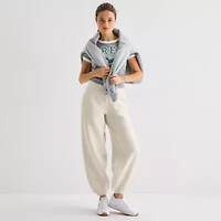 Arizona Womens Juniors Cinched Fleece Active Jogger Pant