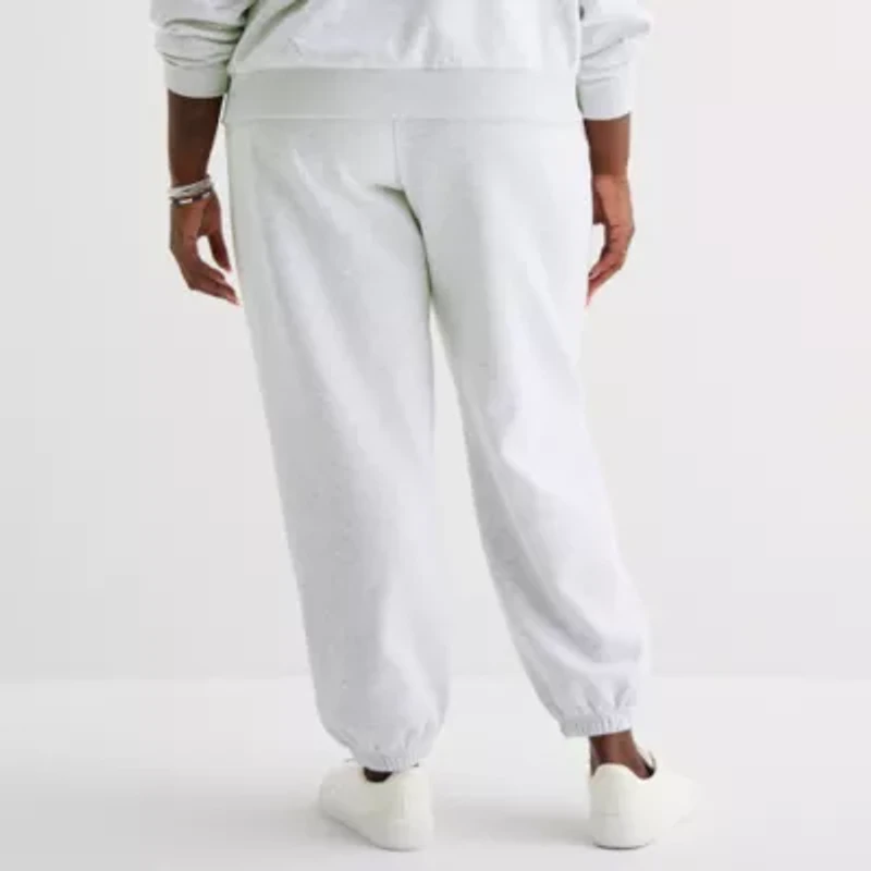 Forever 21 Womens Drawstring Waist Cinched High Rise Juniors Fleece Jogger Pant
