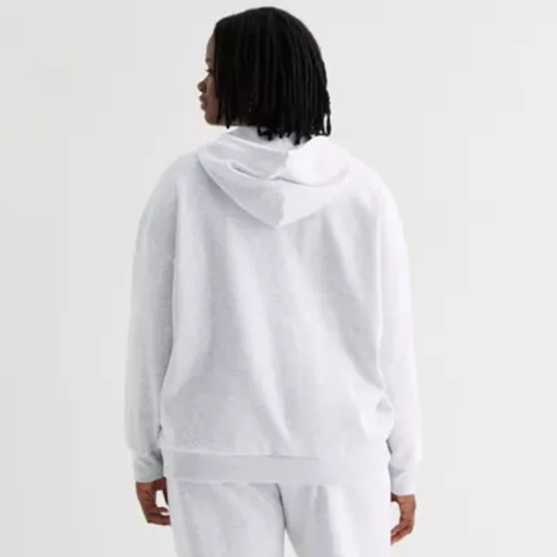 Forever 21 Womens Long Sleeve Embellished Fleece Zipper Juniors Hoodie