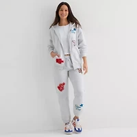 Forever 21 Womens Long Sleeve Embellished Fleece Zipper Juniors Hoodie