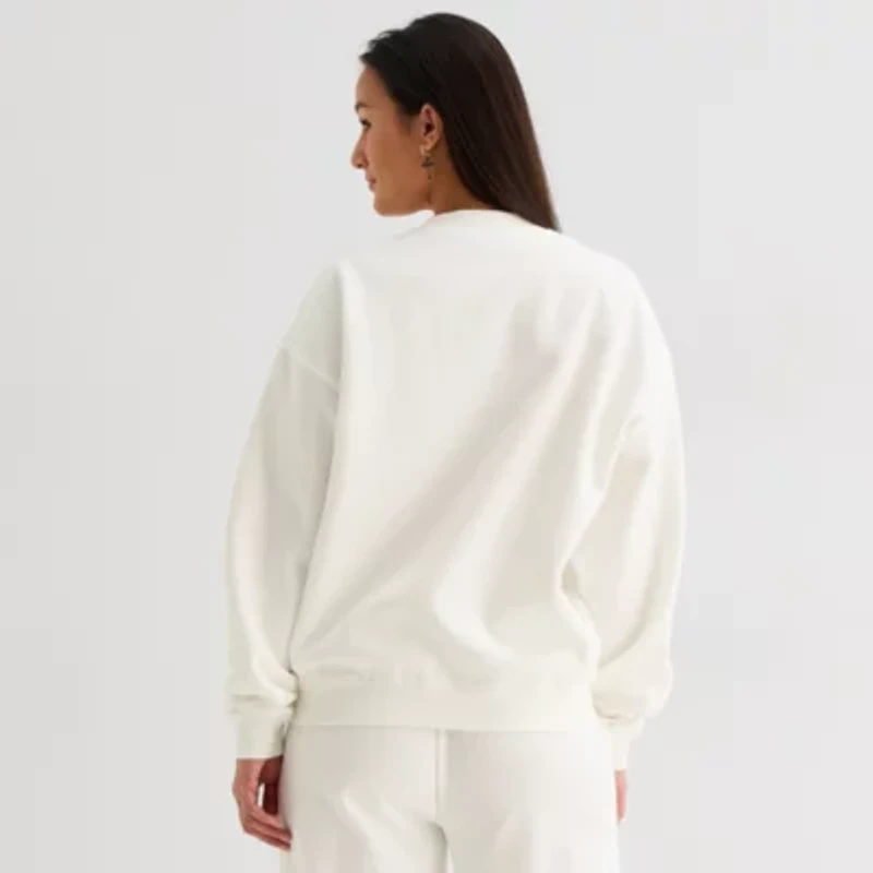 Forever 21 Womens Crew Neck Long Sleeve Juniors Sweatshirt