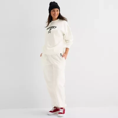 Forever 21 Womens Cuffed High Rise Juniors Fleece Jogger Pant
