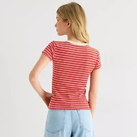 Arizona Womens Juniors Crew Neck Short Sleeve T-Shirt
