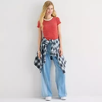 Arizona Womens Juniors Crew Neck Short Sleeve T-Shirt