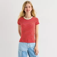 Arizona Womens Juniors Crew Neck Short Sleeve T-Shirt