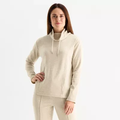 Liz Claiborne Womens Cowl Neck Long Sleeve Tunic Top