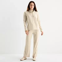 Liz Claiborne Womens Cowl Neck Long Sleeve Tunic Top