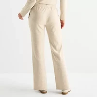 Liz Claiborne Womens Wide Leg Mid Rise Jogger Pant