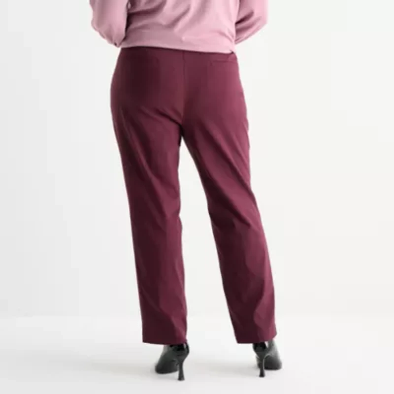 Liz Claiborne Lisa Womens Straight Mid Rise Pull-On Pant