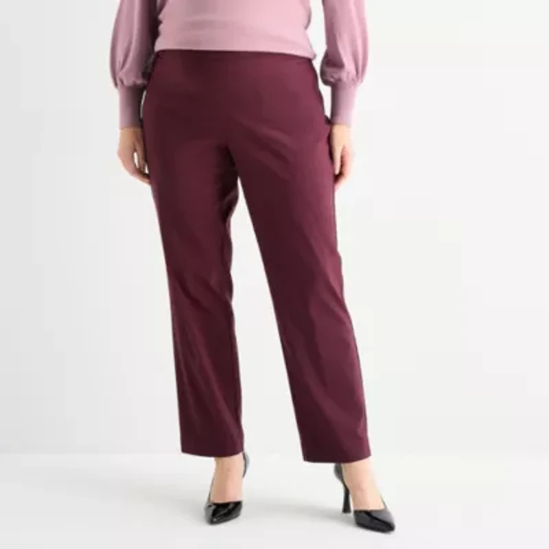 Liz Claiborne Lisa Womens Straight Mid Rise Pull-On Pant