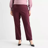 Liz Claiborne Lisa Womens Straight Mid Rise Pull-On Pant