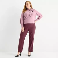Liz Claiborne Lisa Womens Straight Mid Rise Pull-On Pant