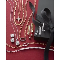 Yes, Please! (G-H / I1-I2) Womens 14K Gold Over Silver 8 Inch Paperclip Chain Bracelet