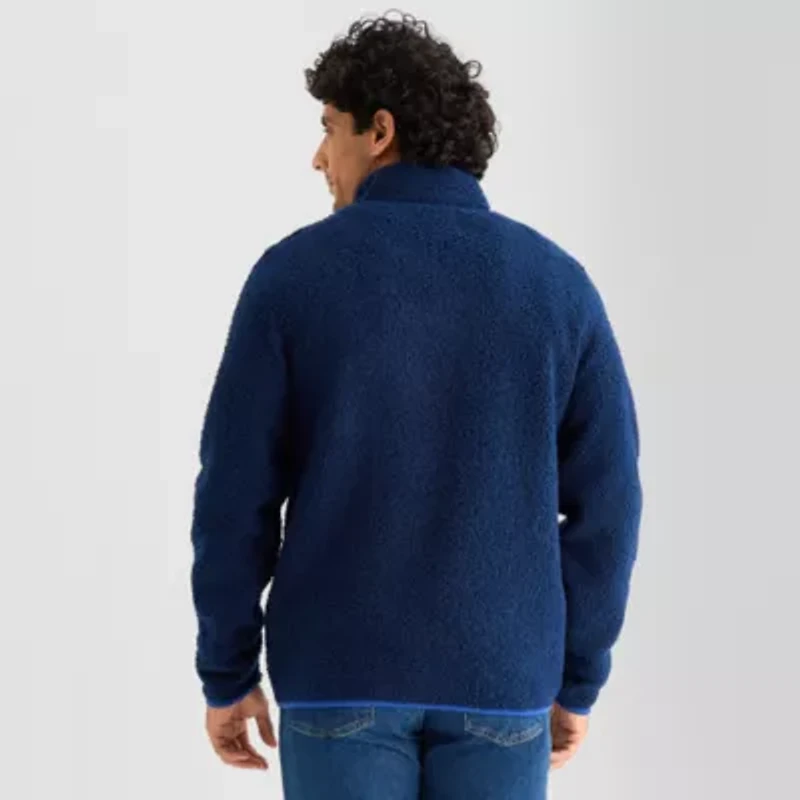 St. John's Bay Sherpa Mens Mock Neck Long Sleeve Sweatshirt